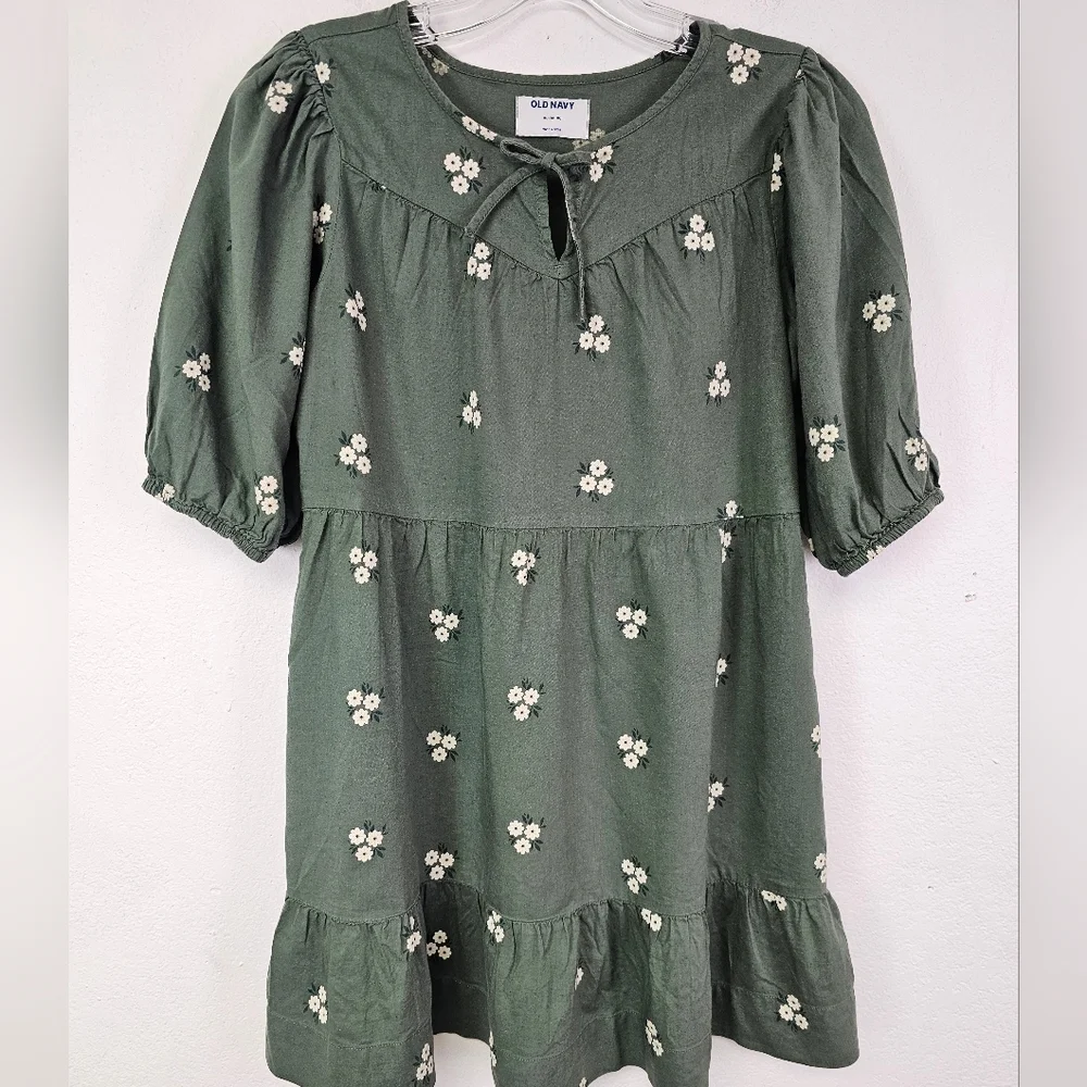 Old Navy Green Floral Mini Dress